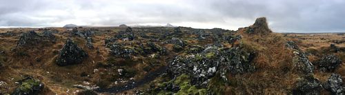 The rugged lava field of Sandahraun.