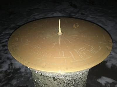 This sundial, for which I can find no information, will point you to numerous locations around Iceland to visit!